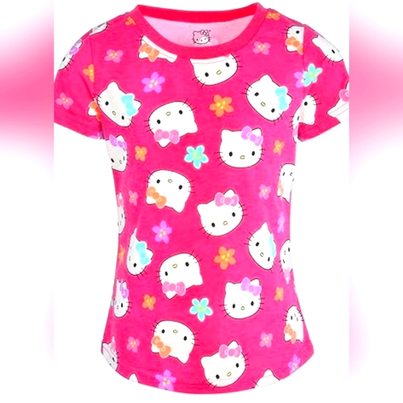 Hello Kitty Girls Tee Shirt Short Sleeve, size 7, New - Picture 1 of 5